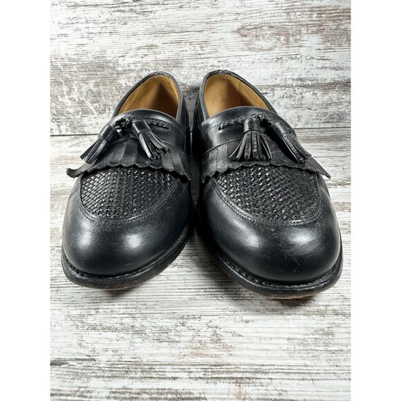Men\'s Allen Edmonds \'Cody\' Black Woven Leather Kiltie Tassel Loafers Sz 12D main image 9